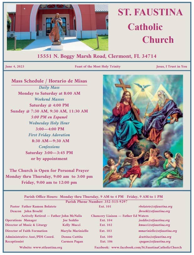 St. Faustina Catholic Church Clermont, FL -Bulletin