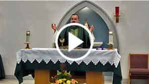 Father Carlos Preaching for live stream - St. Faustina Catholic Church Clermont, FL